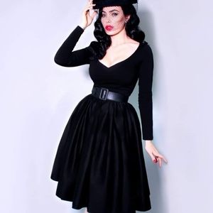 La Femme en Noir Black Marilyn swing dress.